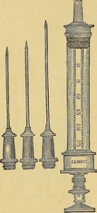 lovely old drawing of needle from 1890's medical textbook
